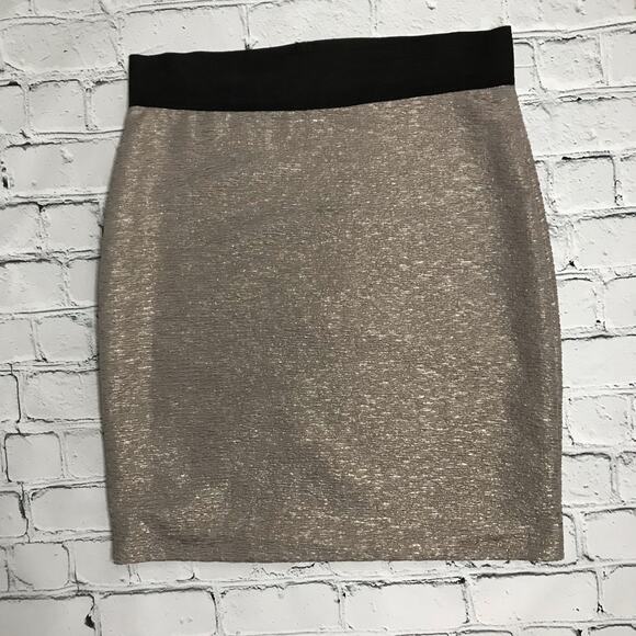 Silver Elastic Waist H&M Pencil Skirt - Picture 7 of 8